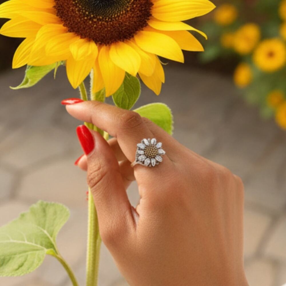 James Avery Wild Sunflower Ring SIZE 8 - Picture 11 of 15